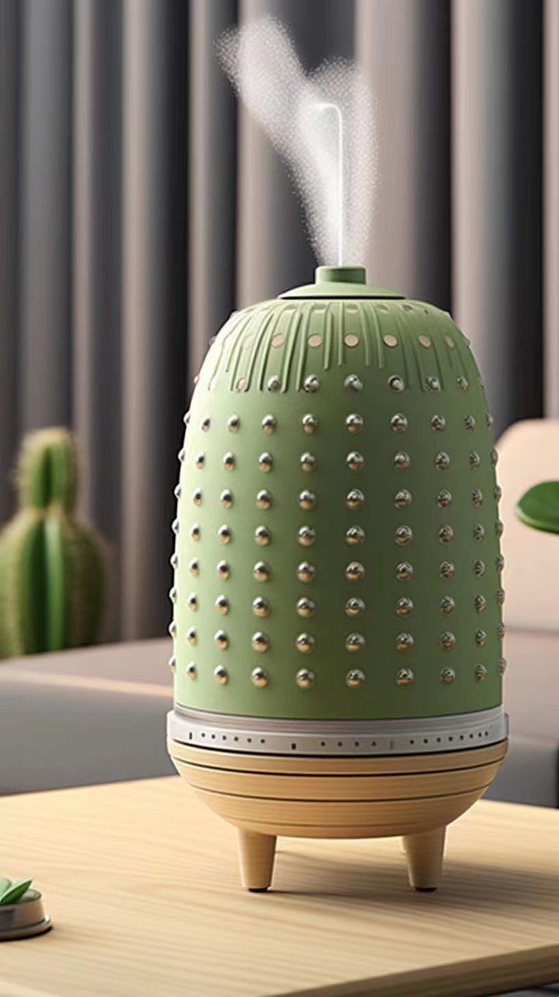 Humidifier，conceptual design，Green plants，combination，White products，