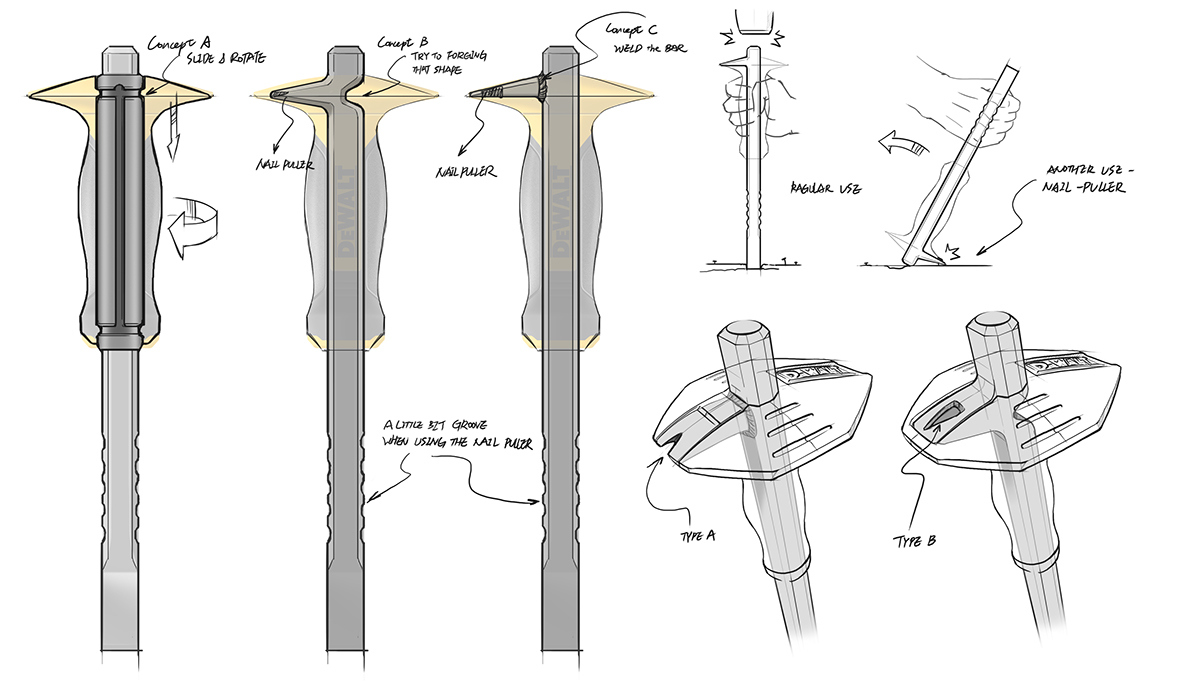 industrial design，product design，tool，conceptual design，Ice chisel，sketch，