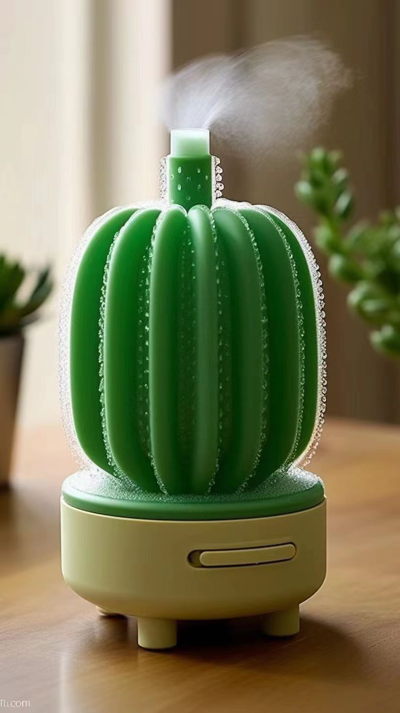 Humidifier，conceptual design，Green plants，combination，White products，