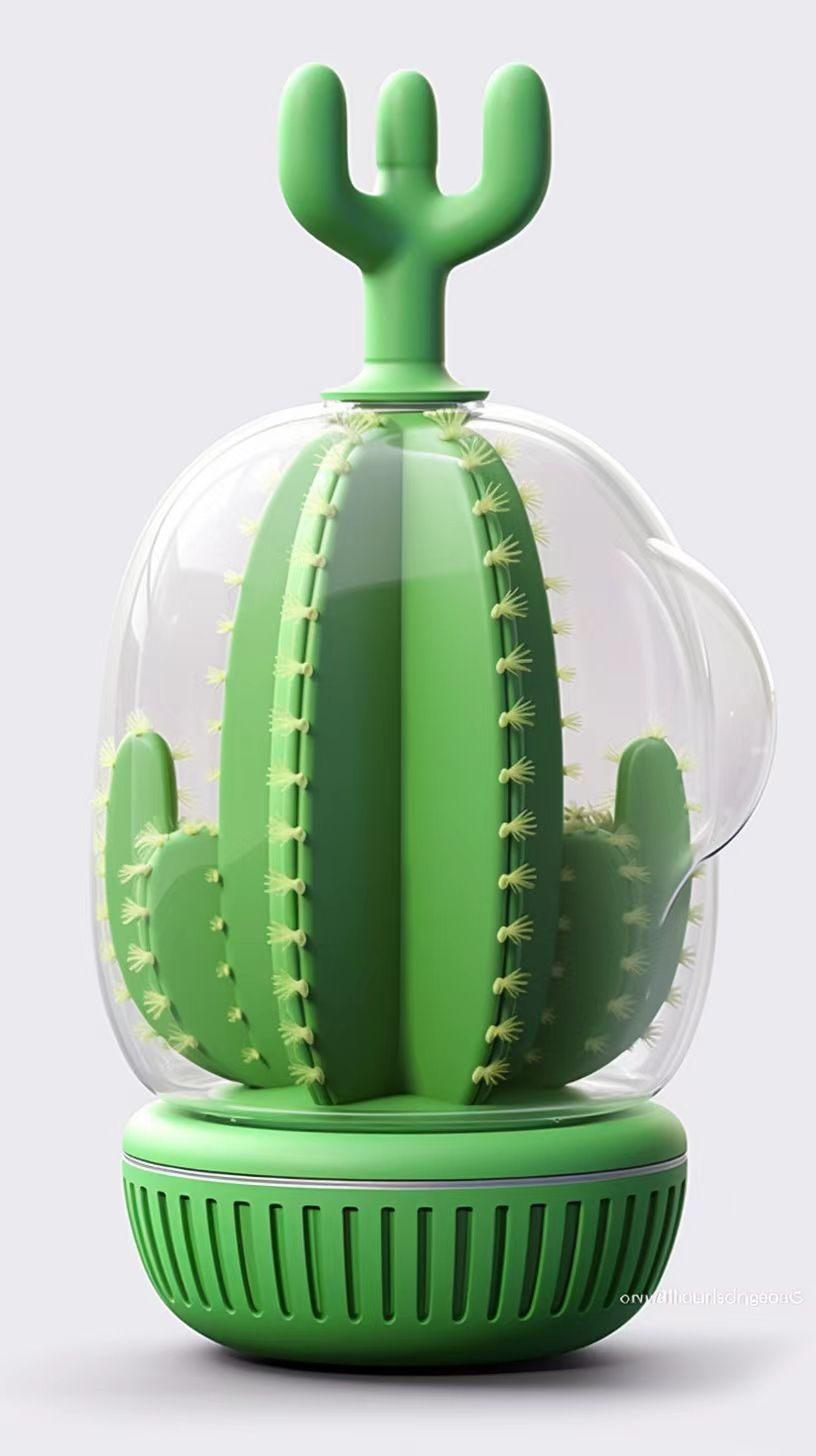 Humidifier，conceptual design，Green plants，combination，White products，