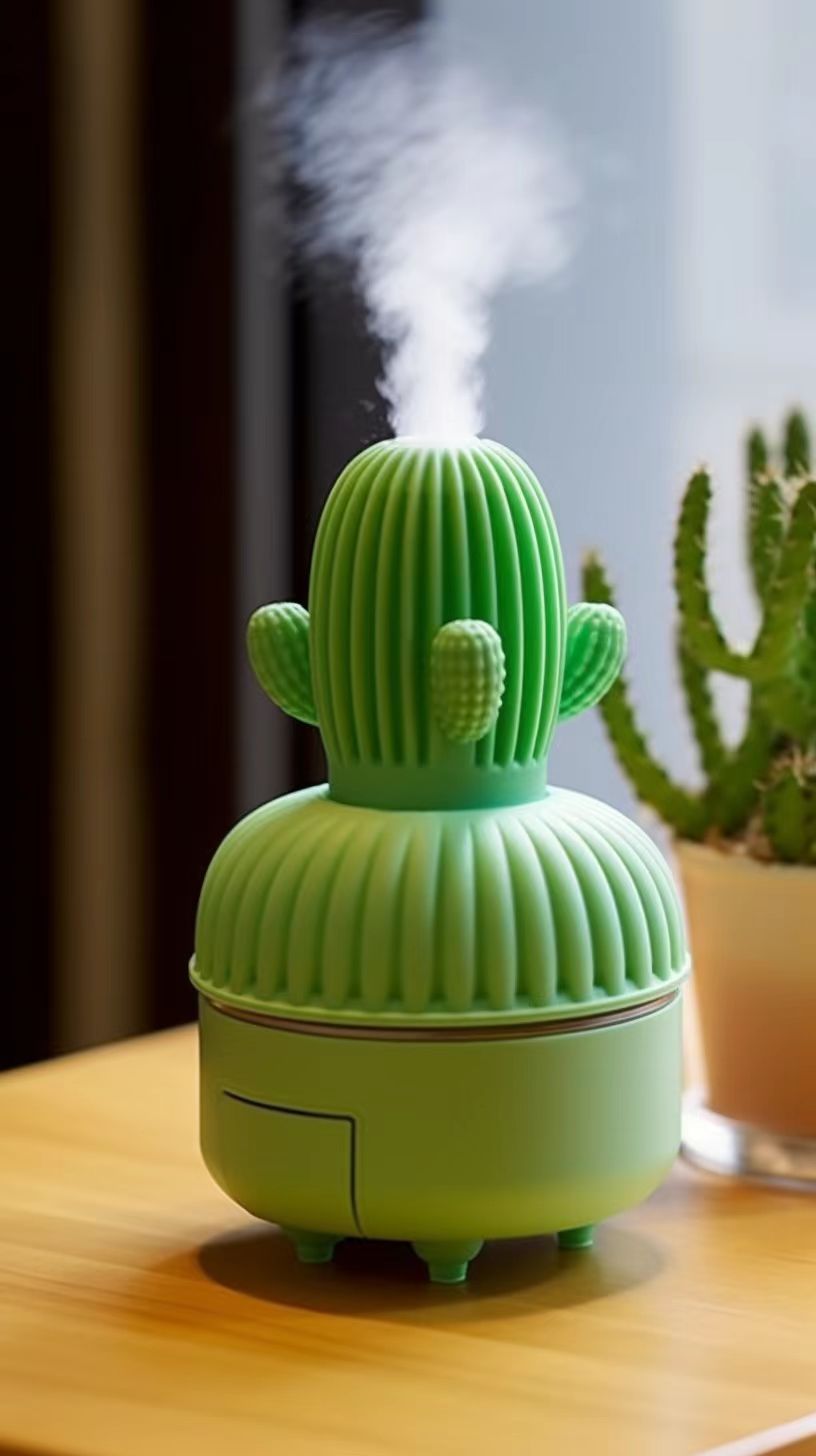 Humidifier，conceptual design，Green plants，combination，White products，