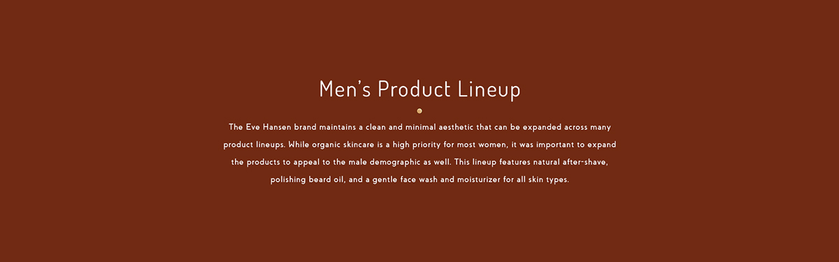 Eve Hansen，skin care products，man，ma'am，packing，
