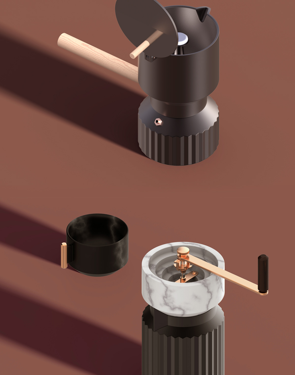 Mocha pot，Coffee grinder，Coffee machine，coffee cup，