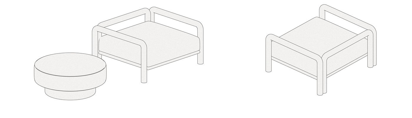 furniture，sofa，Armchair，Prowling Lounge，Lurking Pouf，