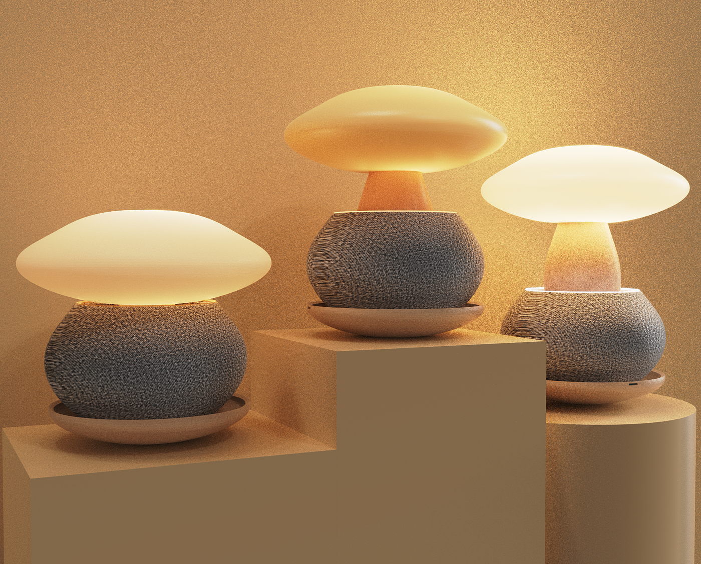 台灯，蘑菇，