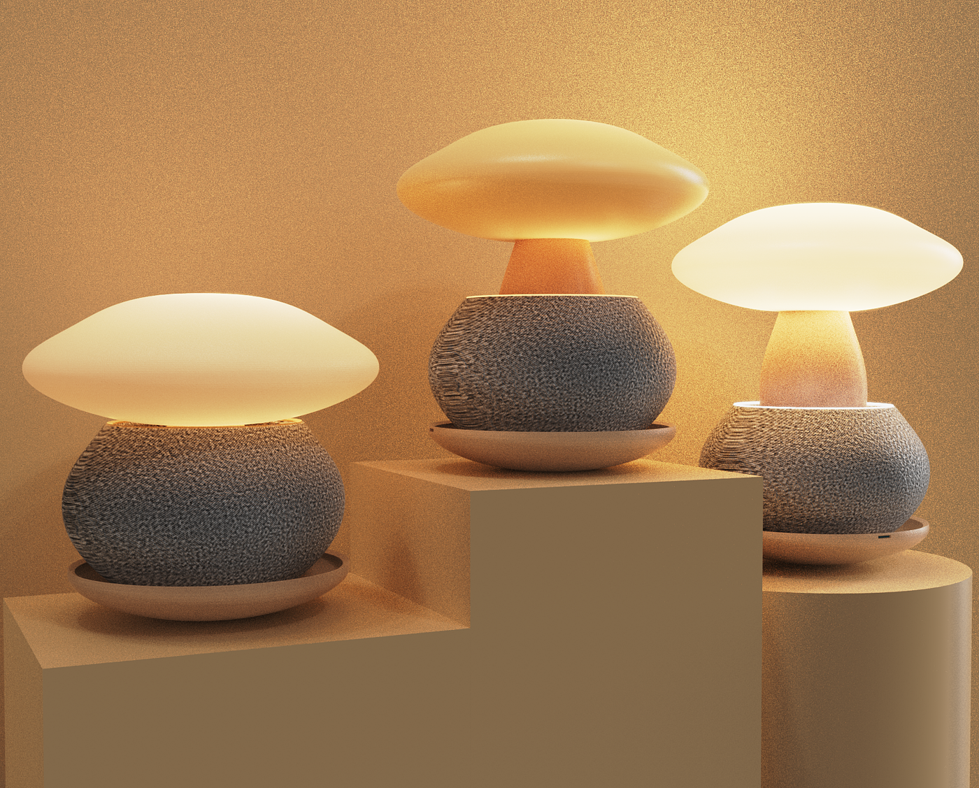 Desk lamp，Mushroom，