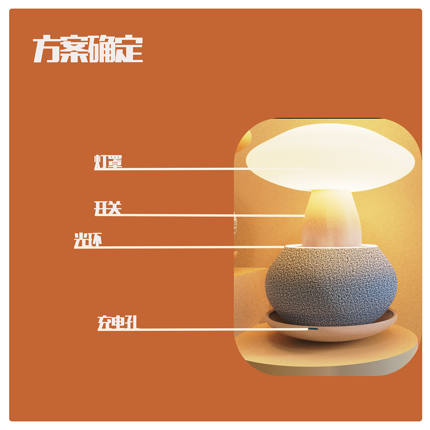 Desk lamp，Mushroom，