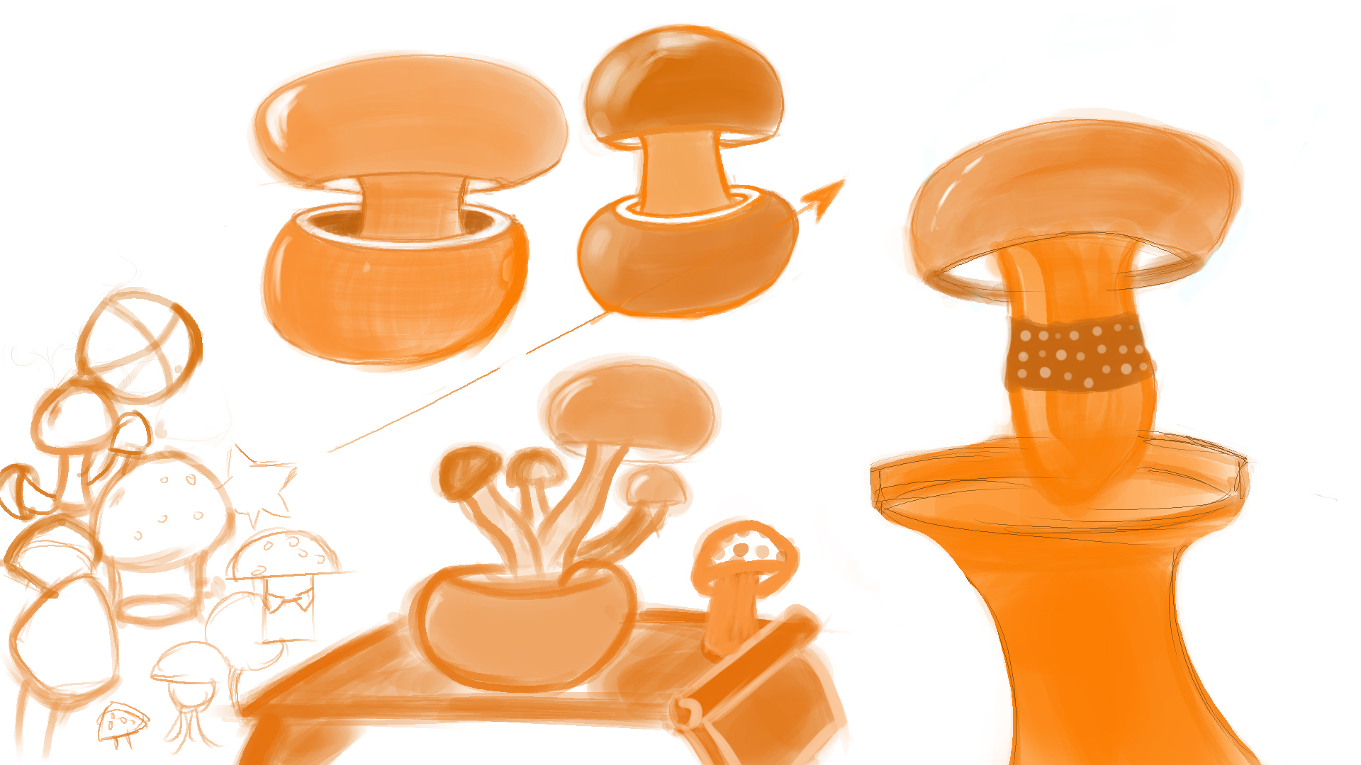 Desk lamp，Mushroom，