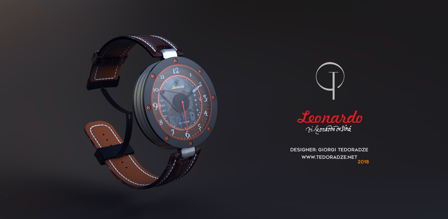 Leonardo，Wrist watch，black，Automatic design，