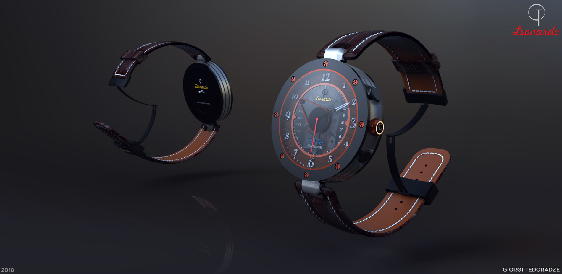 Leonardo，Wrist watch，black，Automatic design，