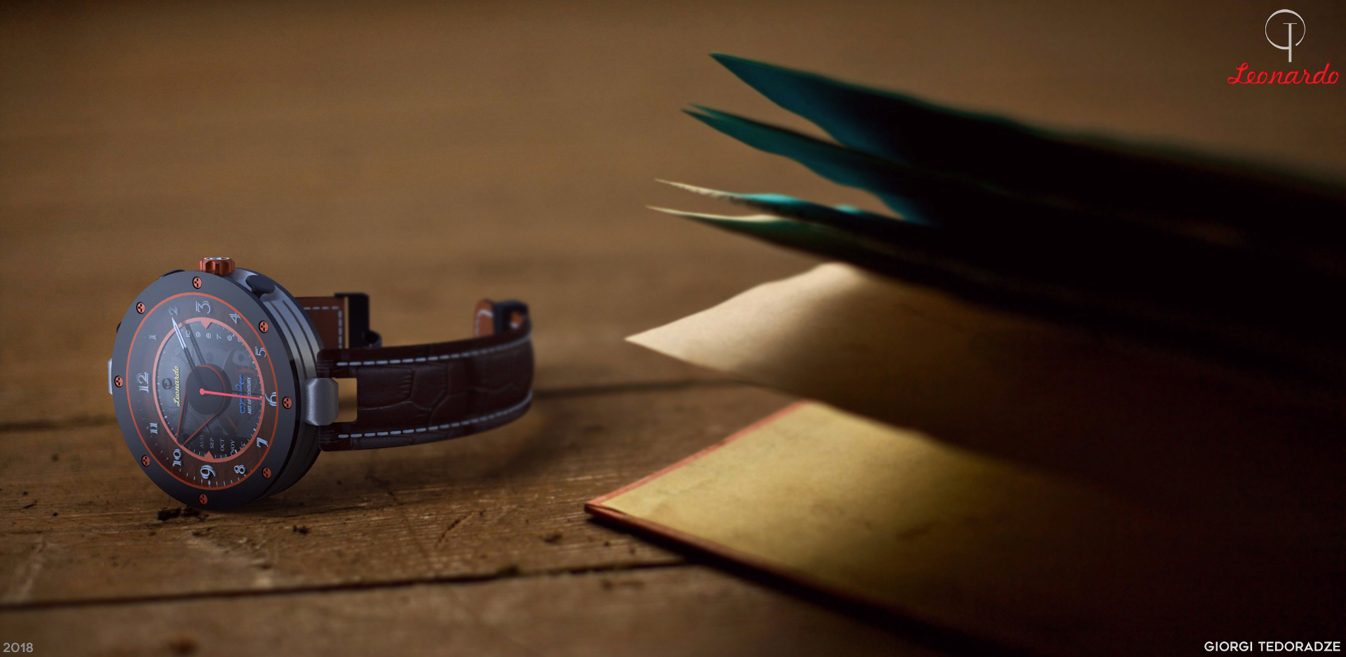 Leonardo，Wrist watch，black，Automatic design，