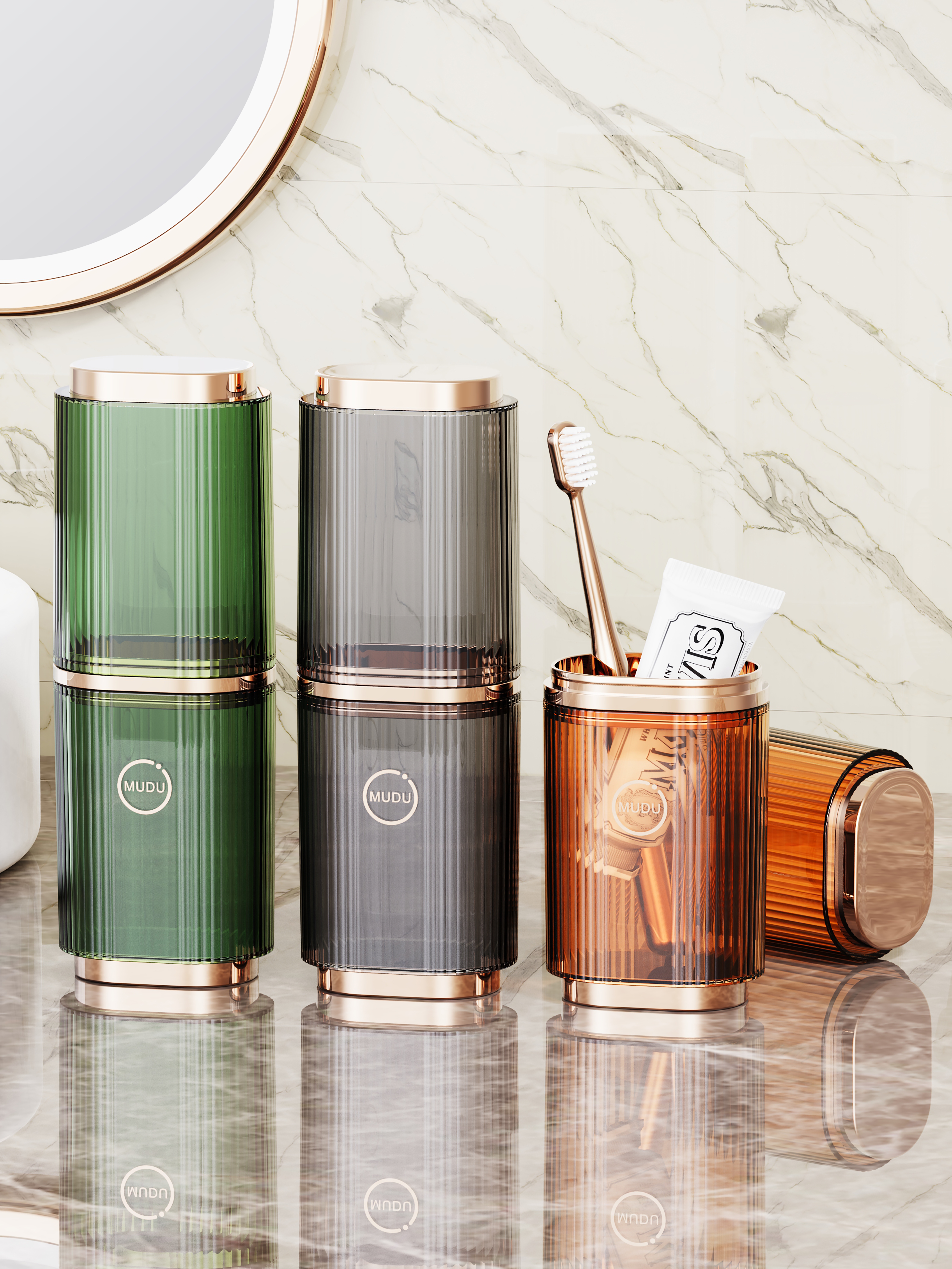 Gargle cup，Toothbrush box，