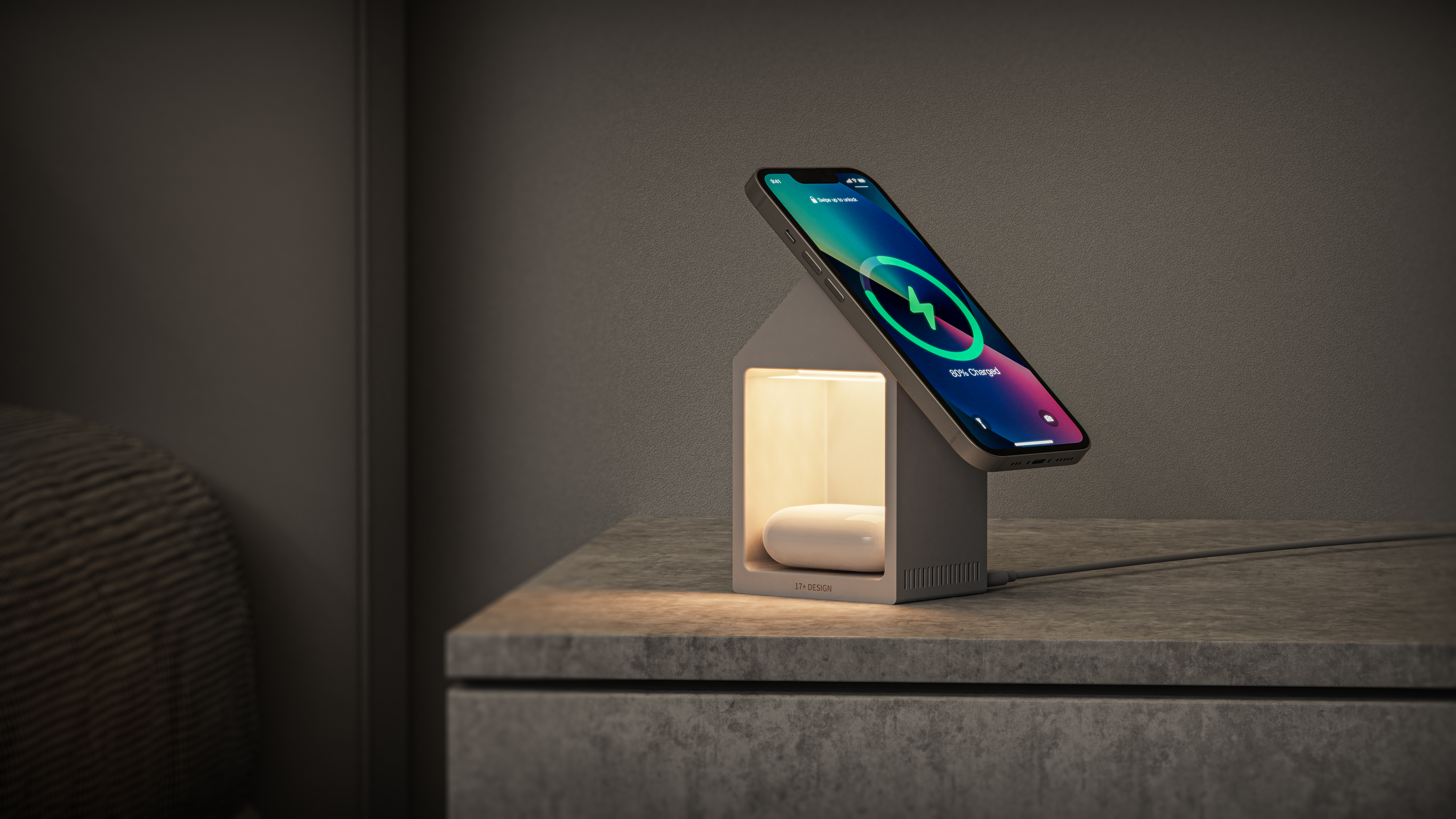 3C products, wireless charger, charger, lamp，