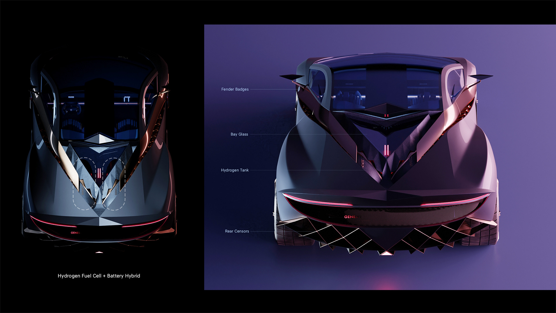 Automobile design，Genesis G1，Hybrid mid-mounted power，Luxury sports car，