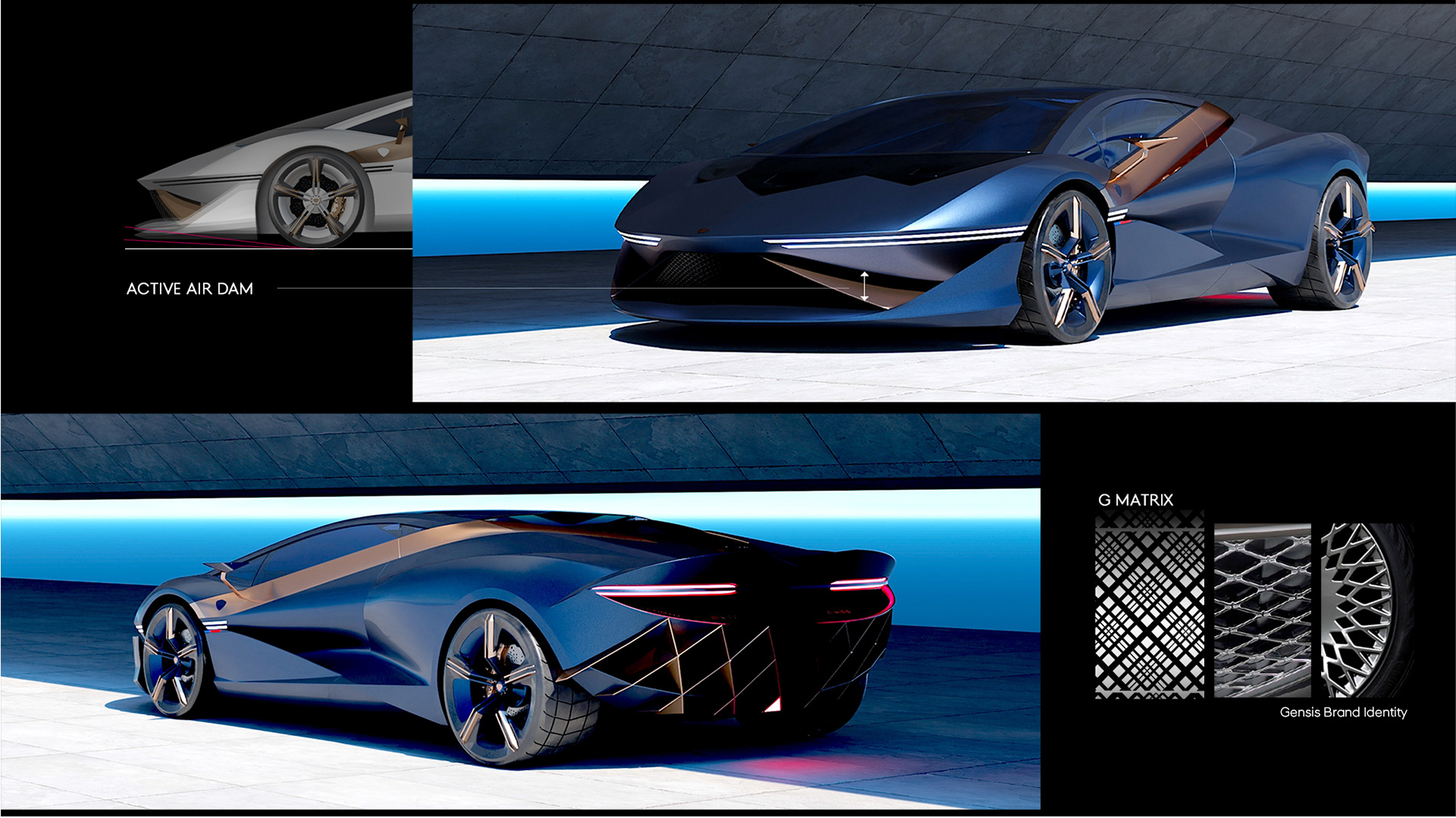 Automobile design，Genesis G1，Hybrid mid-mounted power，Luxury sports car，