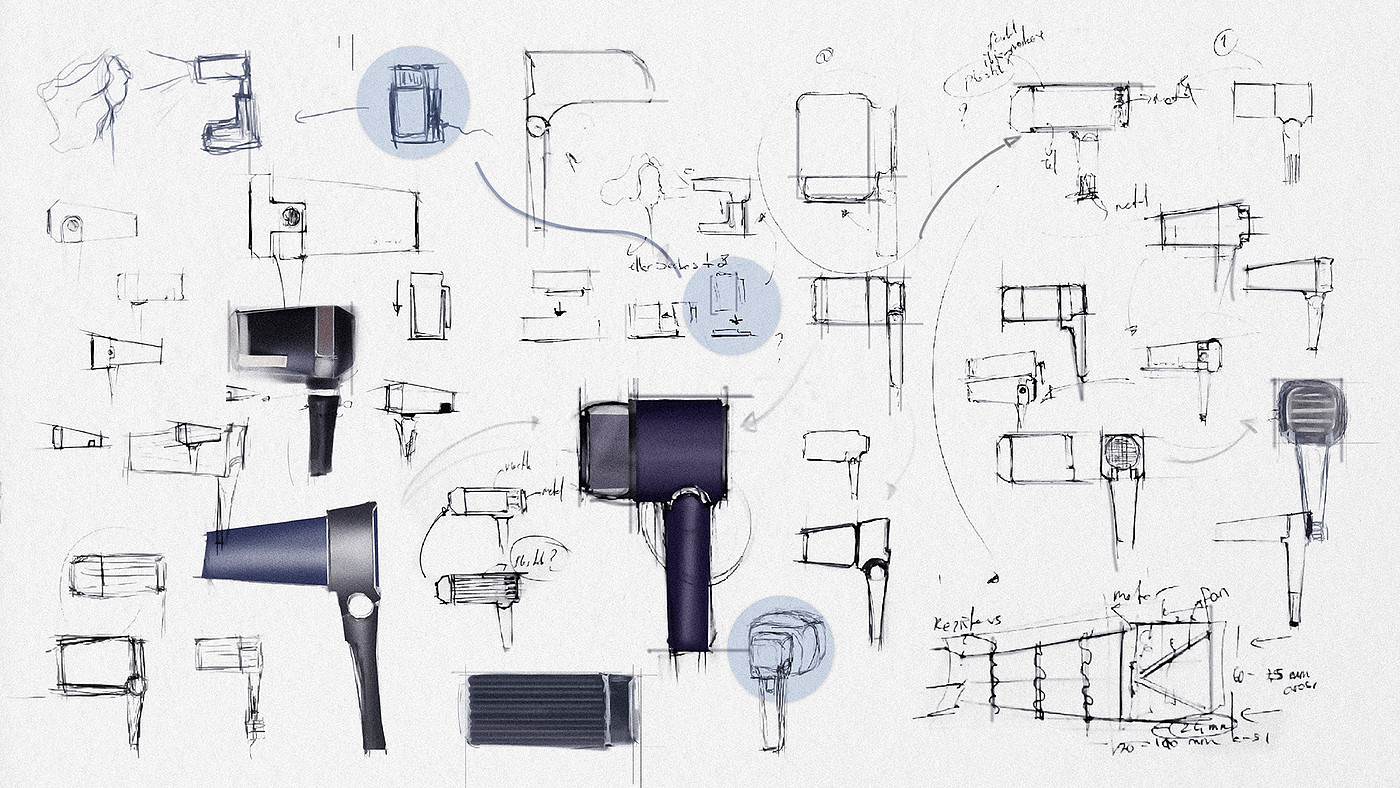 product design，hair drier，Easy storage，good-looking，