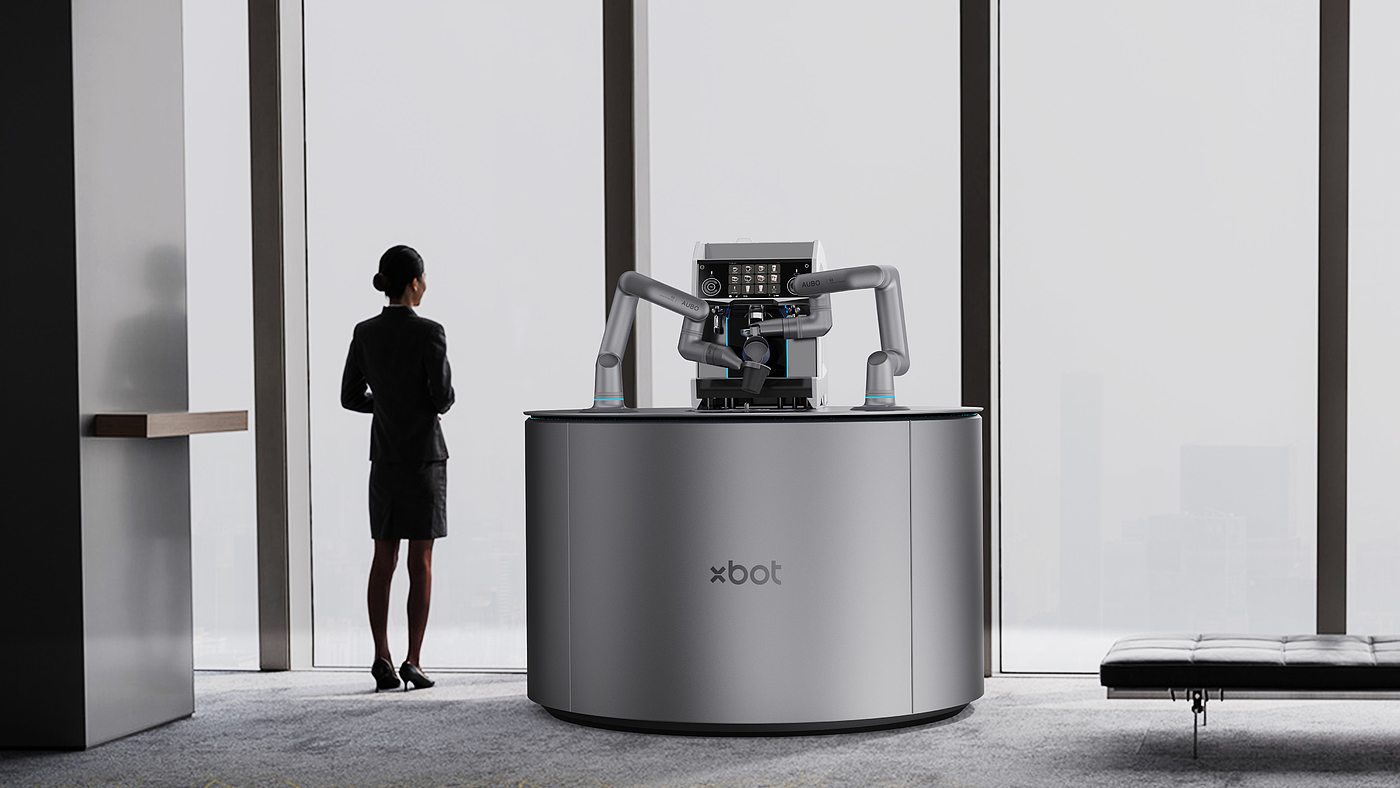 Mechanical arm，robot，industrial design，Coffee robot，