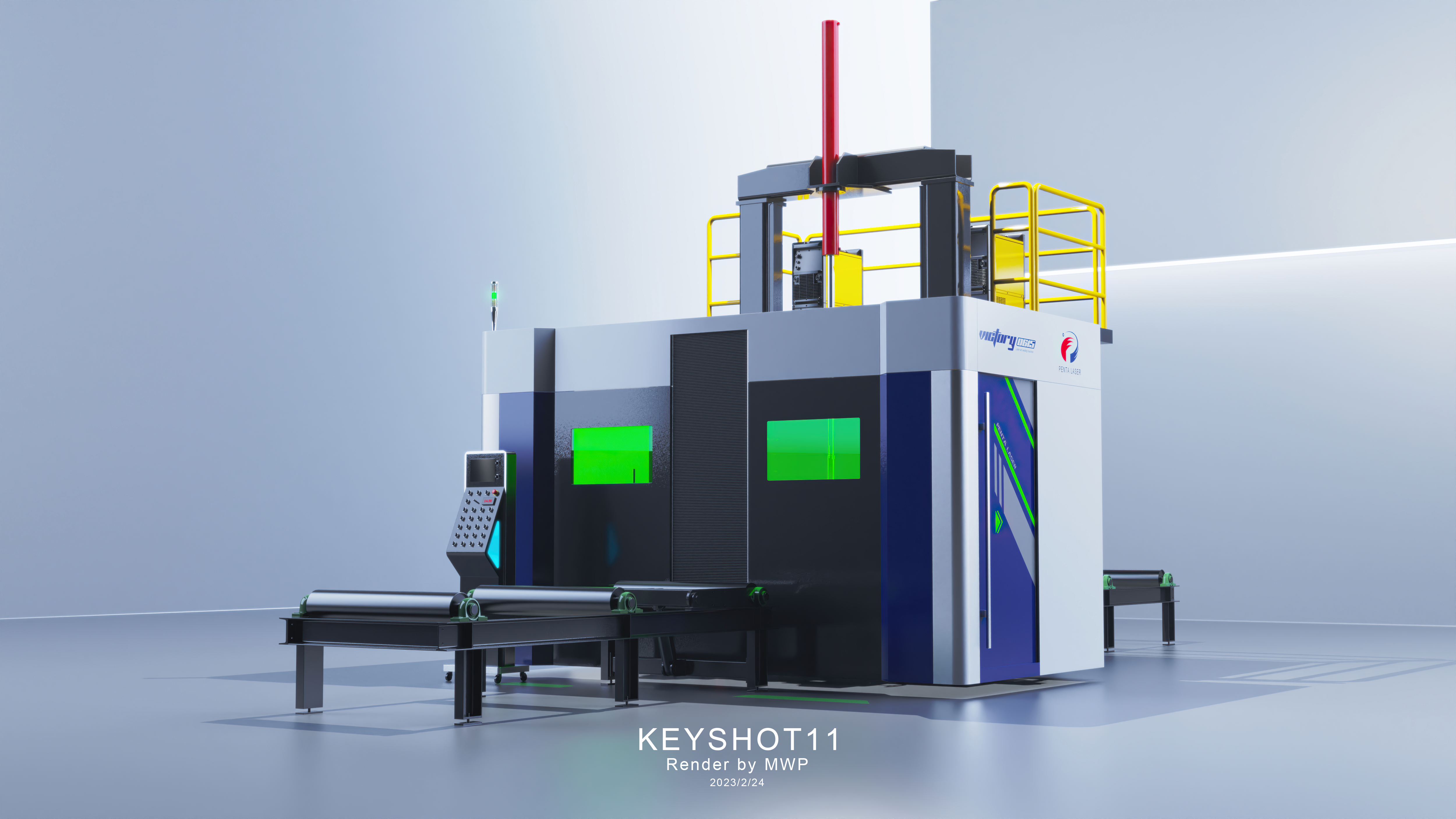 H steel welding machine animation，