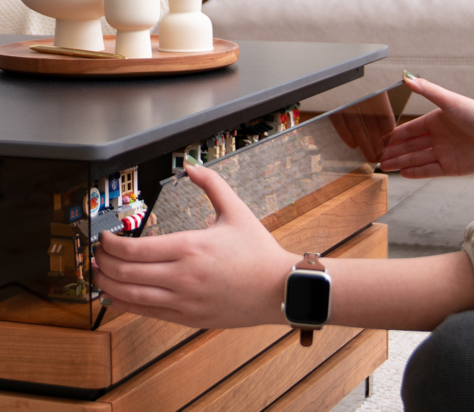 Solid wood furniture，furniture design ，product design，tea table，Display cabinet，