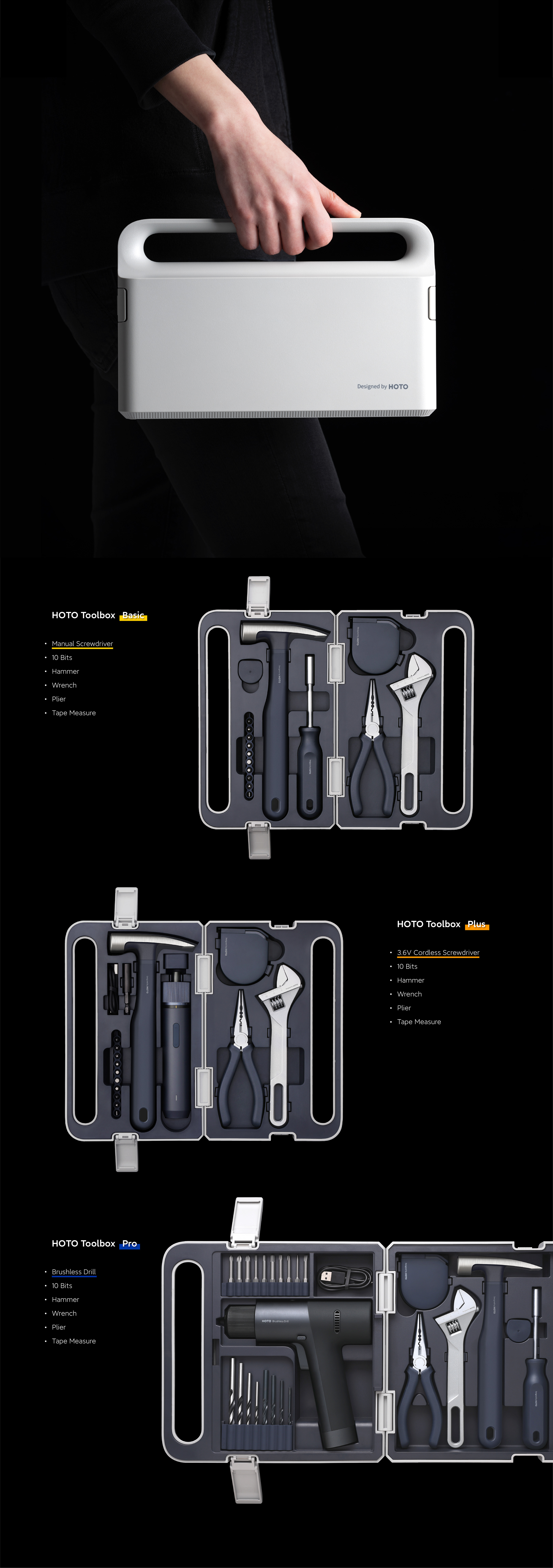 industrial design，product design，Tool set，Household tools，Red Dot Design Award，If design award，cmf，diy，