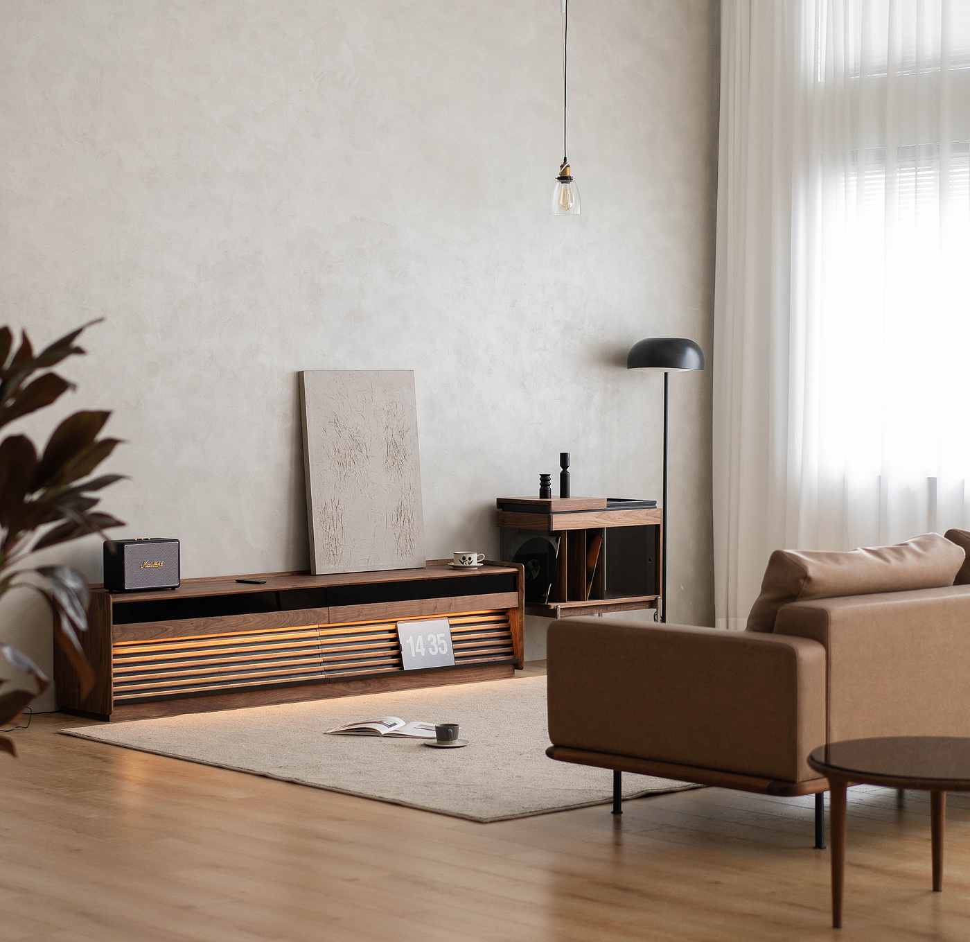 实木家具，家具设计，产品设计，电视柜，无主灯，氛围灯，
