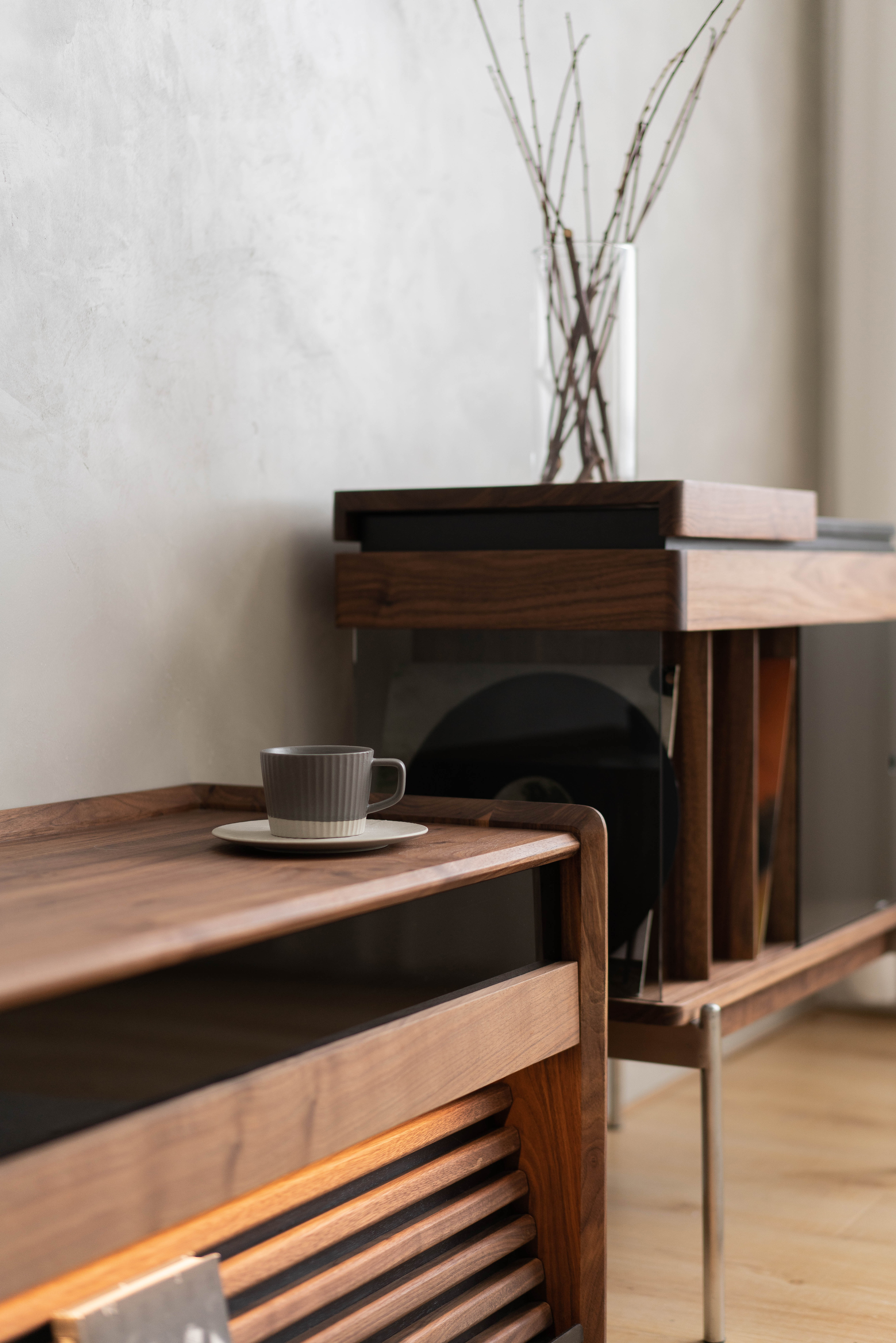 Solid wood furniture，furniture design ，product design，TV cabinet，No main lamp，Atmosphere lamp，