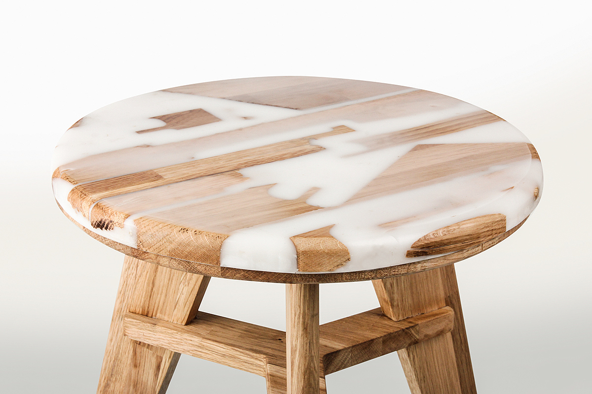 Mixed wood technology，chair，White oak，Hybrid wood，