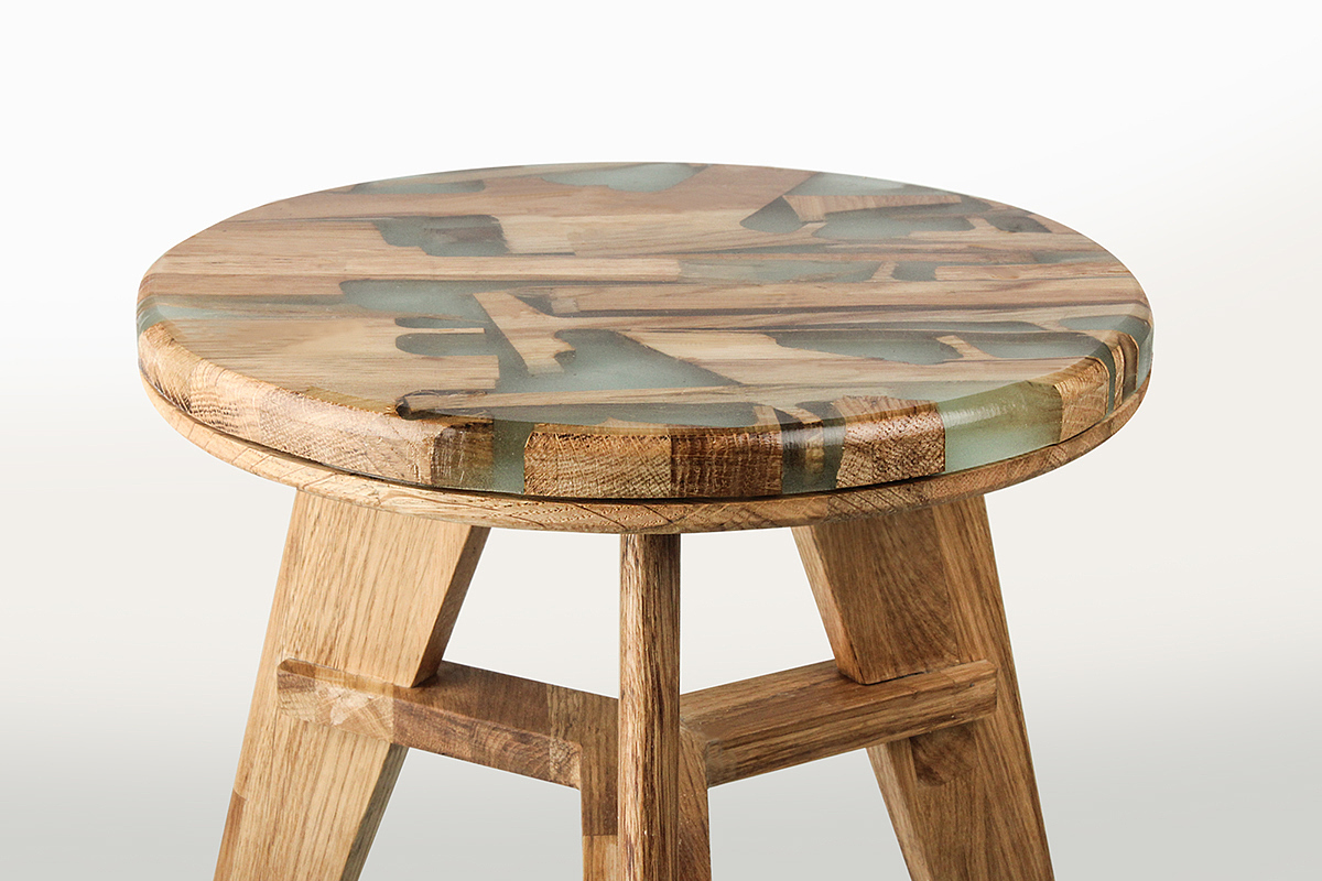 Mixed wood technology，chair，White oak，Hybrid wood，