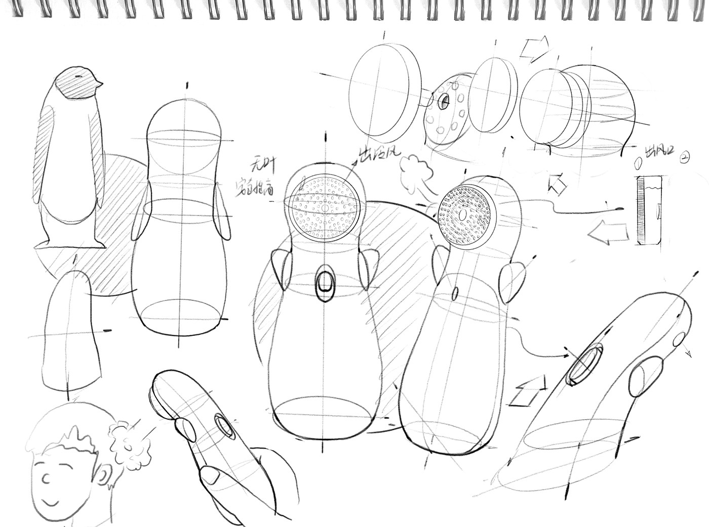 Fan design，Sketch scheme，Product design sketch，Hand drawn industrial design，Detail Display，inference process diagram，