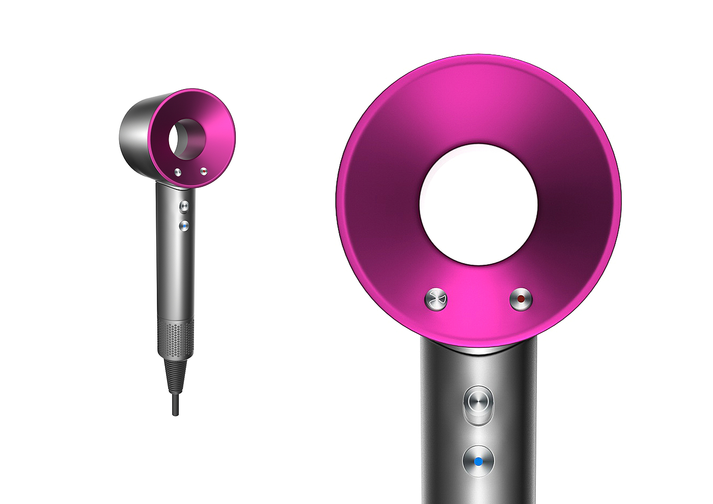 Dyson hair dryer, modeling rendering，