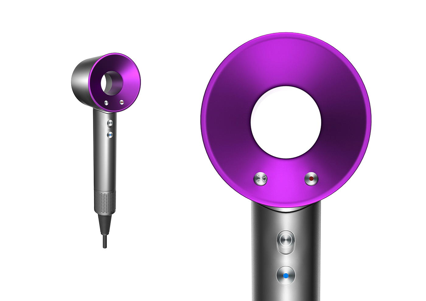 Dyson hair dryer, modeling rendering，