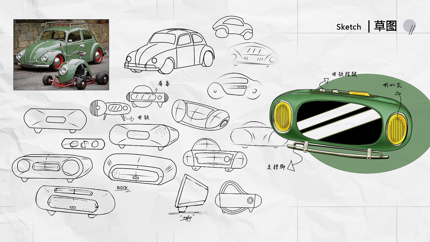 Bluetooth Speaker ，Retro，The Beetle Car，Z age，delicate，Consumer electronics，product design，
