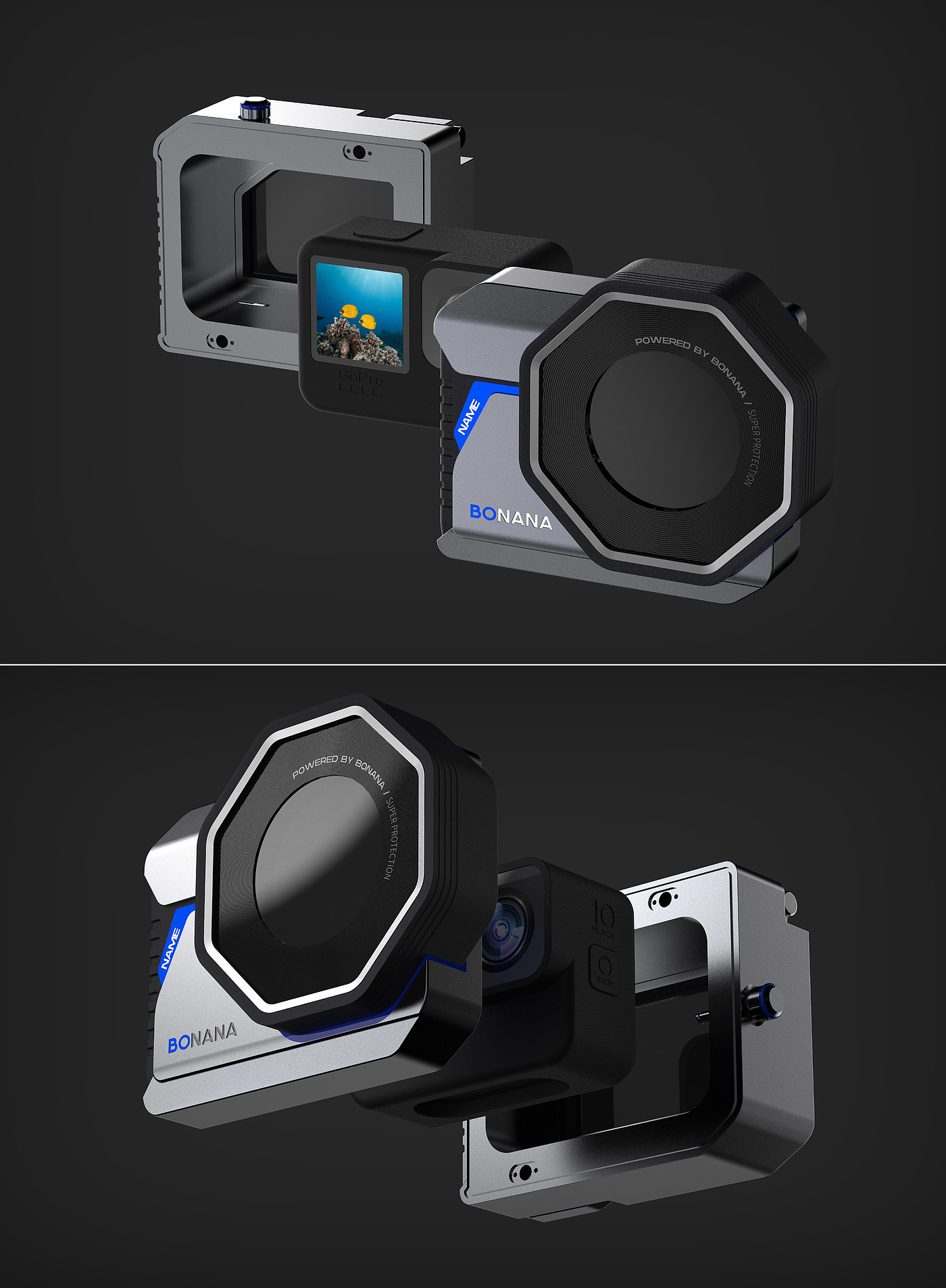 Underwater camera，Camera case，gopro，Underwater photography，product design，Appearance design，