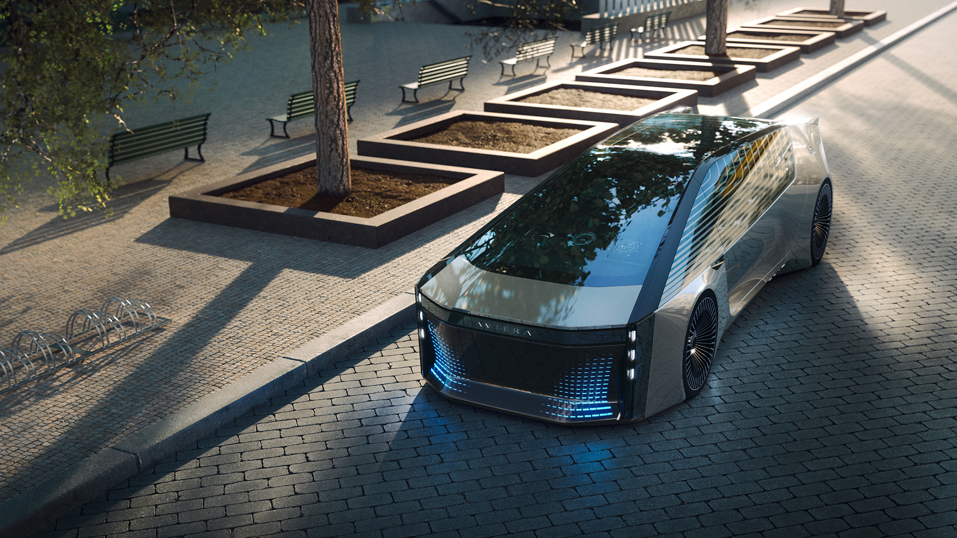 3D Scene，Berlin-Paris Square，