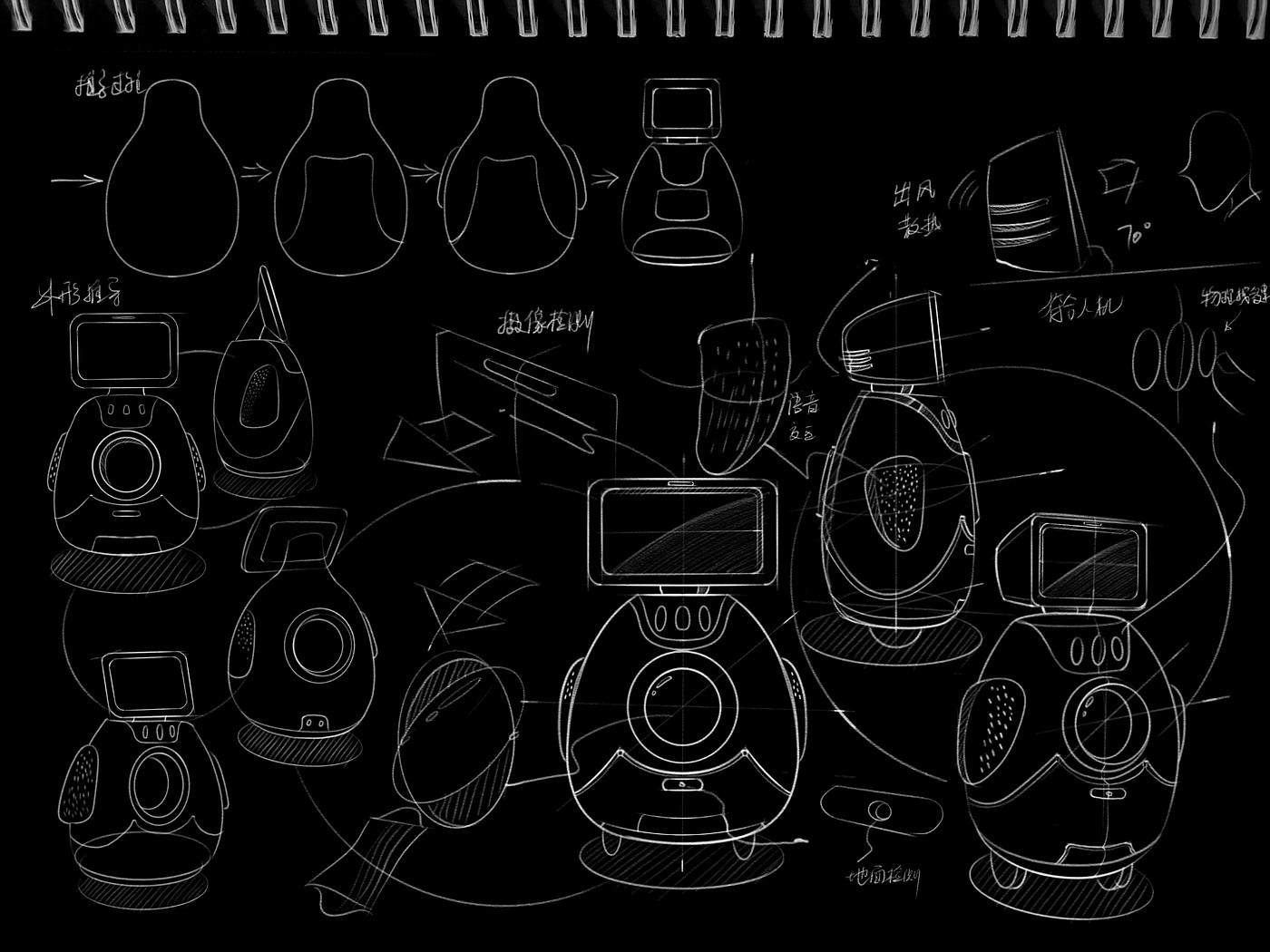 Robot design，Product sketch，Board Sketch，Sketch design，product design，industrial design，