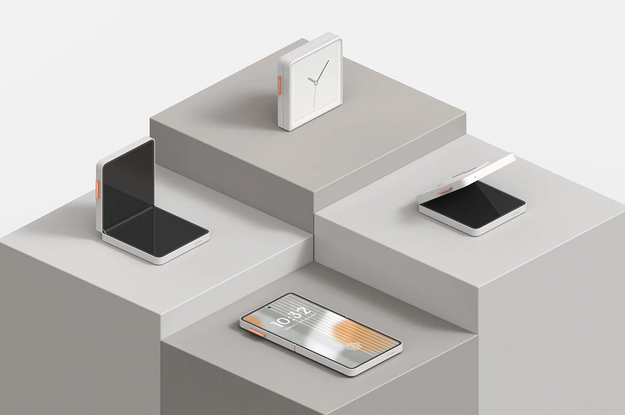 Folding mobile phone，Minimalist，Clock，fashion，Accessories，