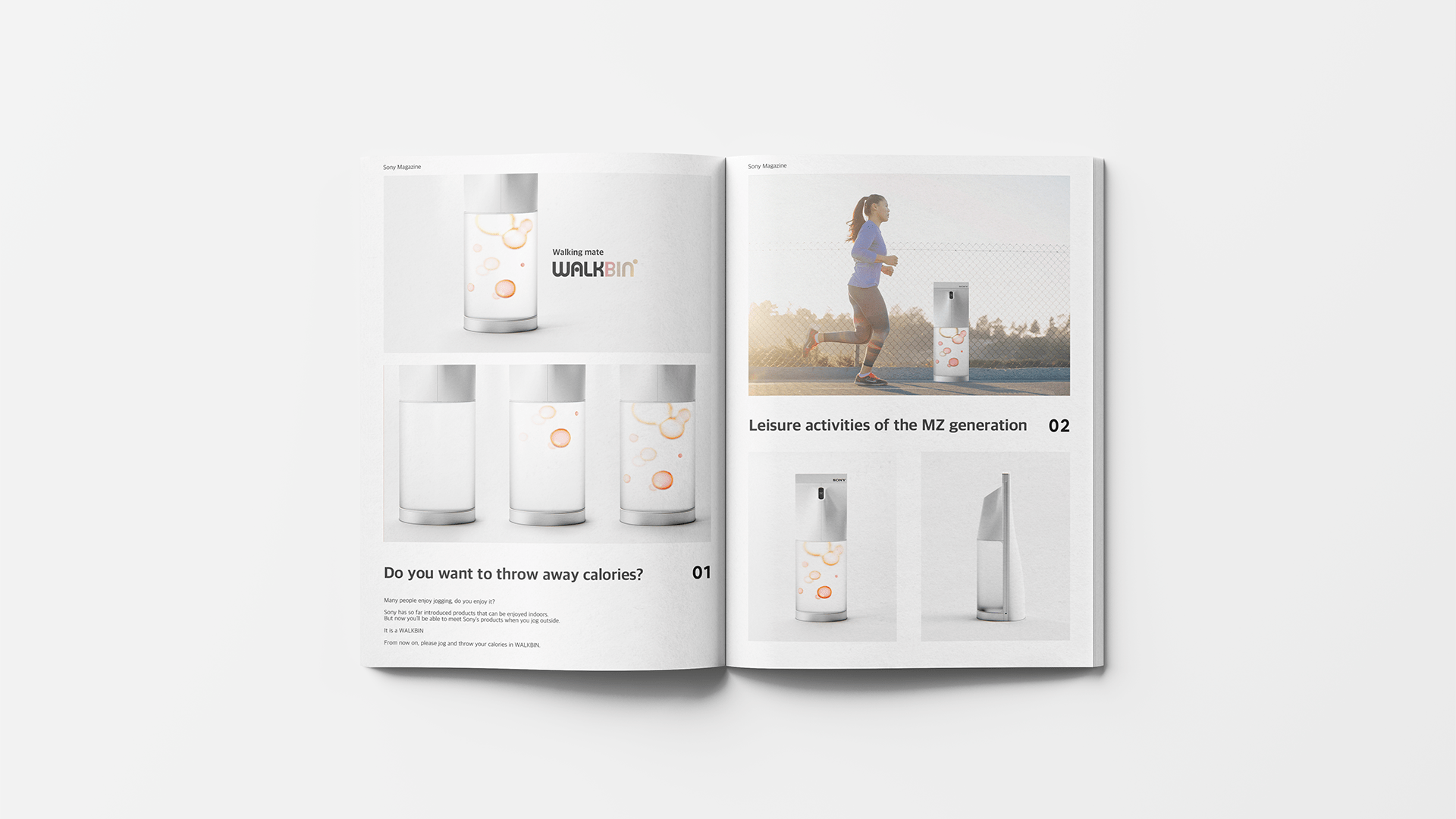 sony，WALKBIN，M-Z generations，trash can，environment protection，