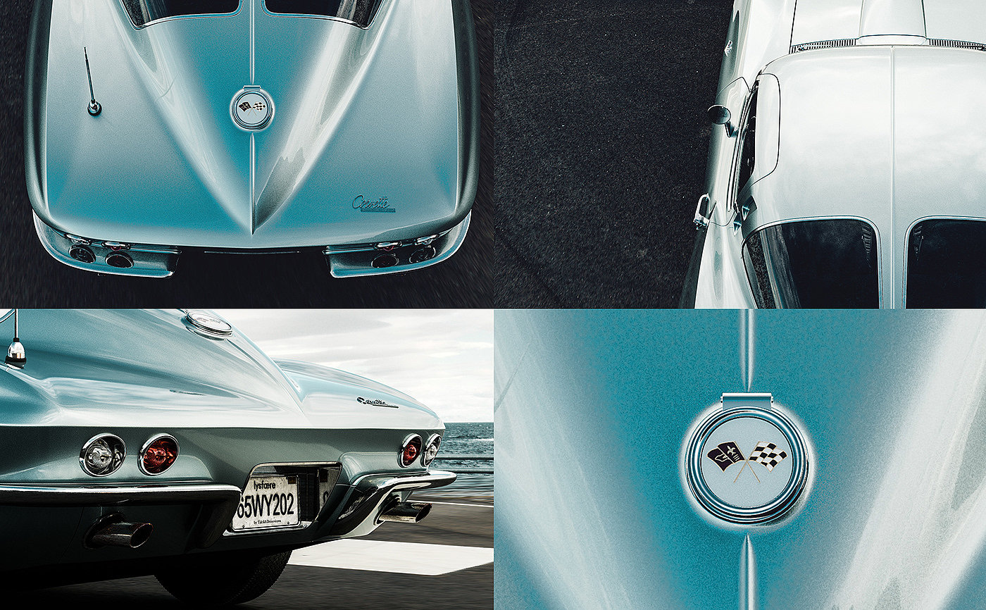 automobile，vehicle，Snow，Corvette Stingray，C2 1963，