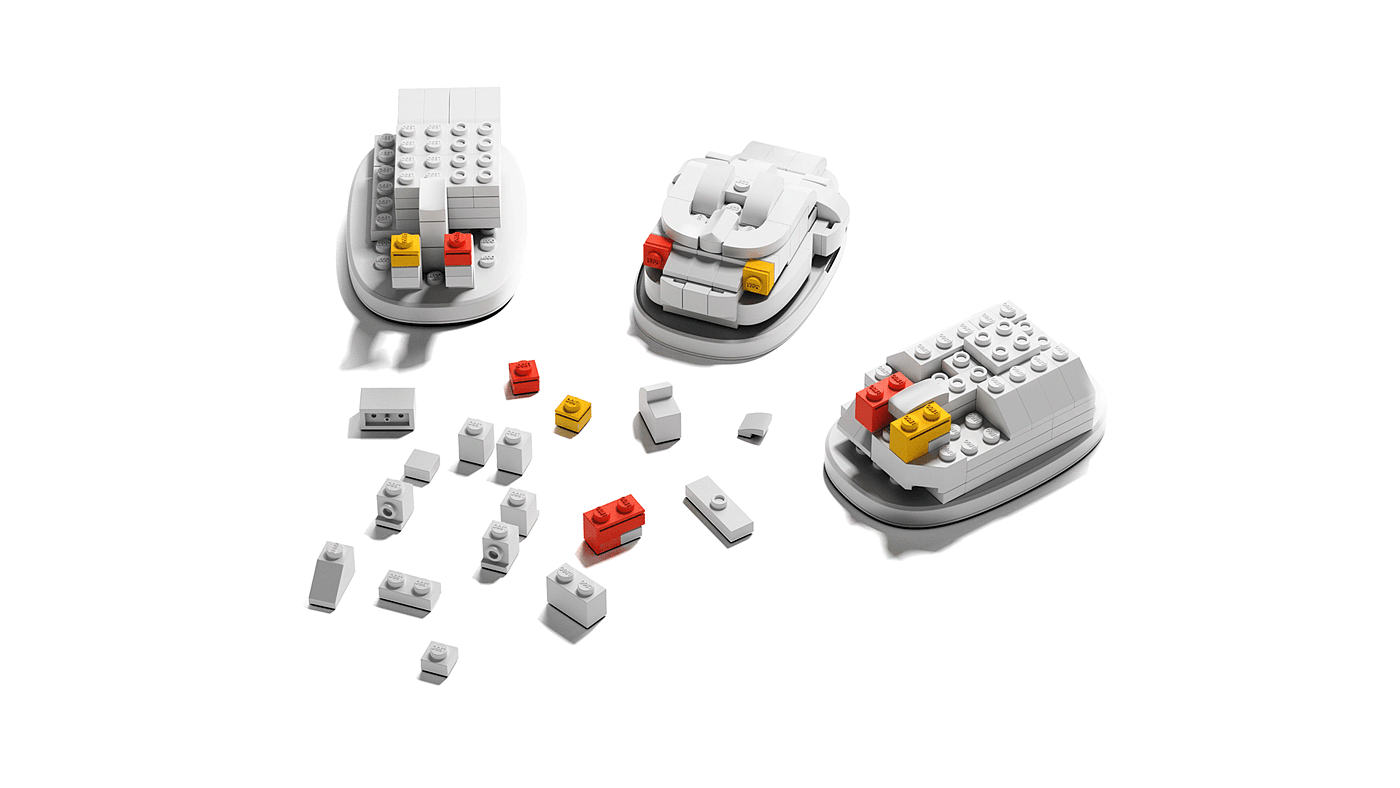 Lego，Clickbrick，mouse，assemble，