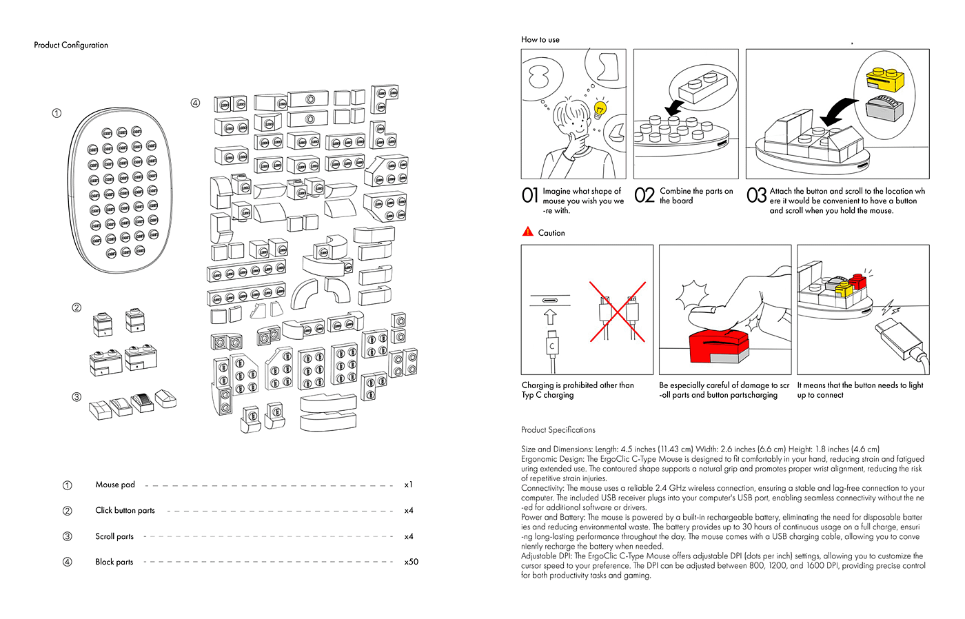 乐高，Clickbrick，鼠标，组装，