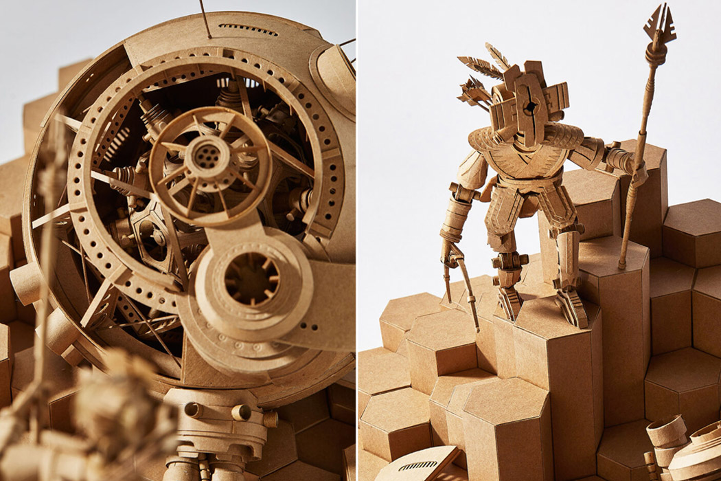 Sculpture，cardboard，Greg Olijnyk，science fiction，Futurism，