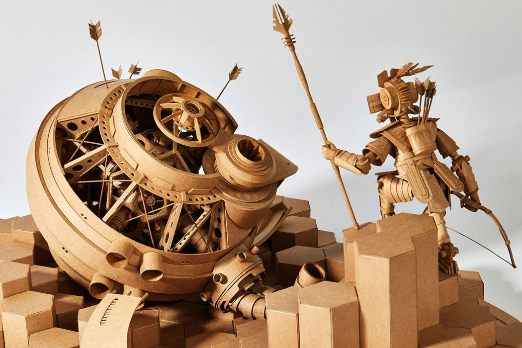 Sculpture，cardboard，Greg Olijnyk，science fiction，Futurism，