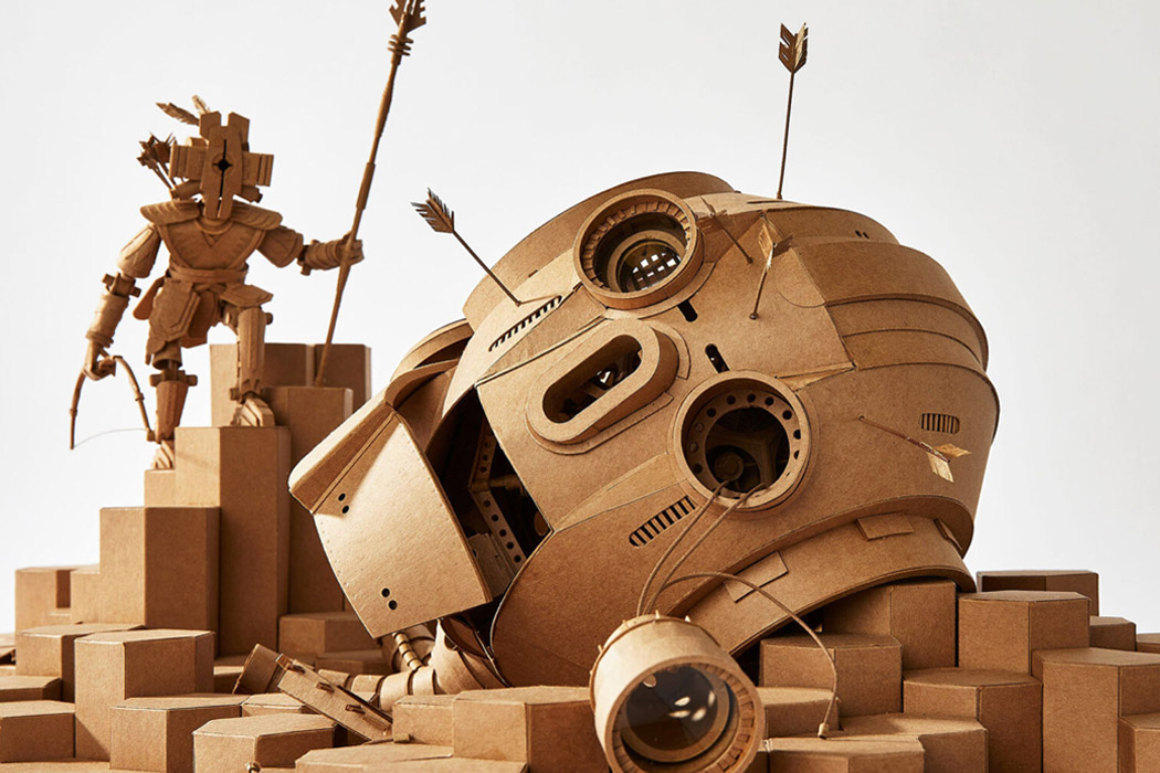 Sculpture，cardboard，Greg Olijnyk，science fiction，Futurism，