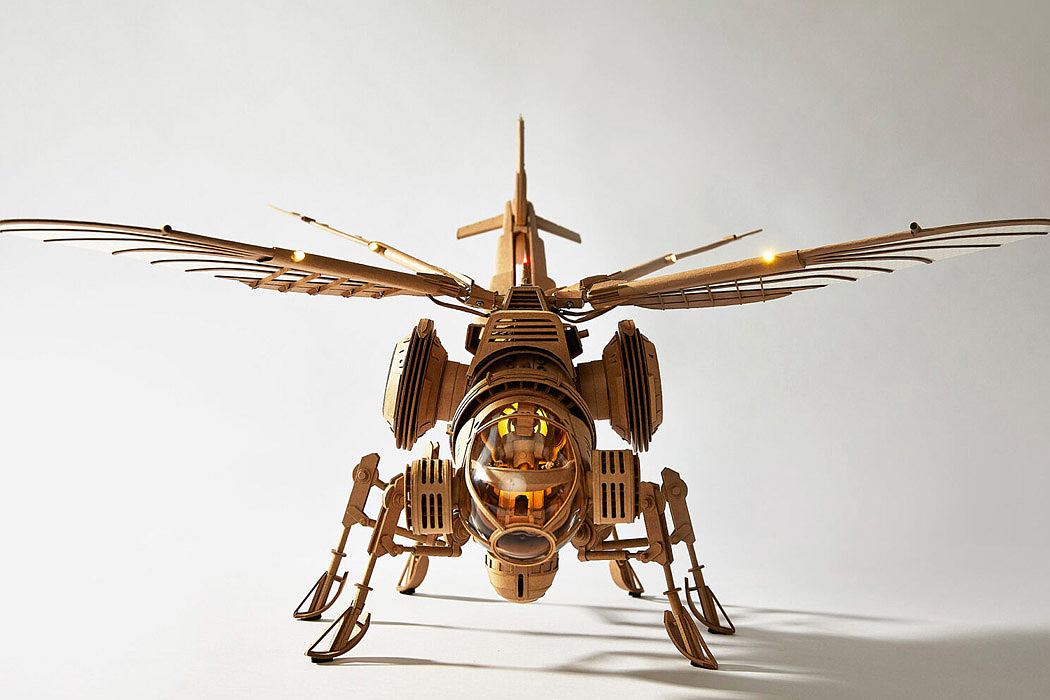 Sculpture，cardboard，Greg Olijnyk，science fiction，Futurism，