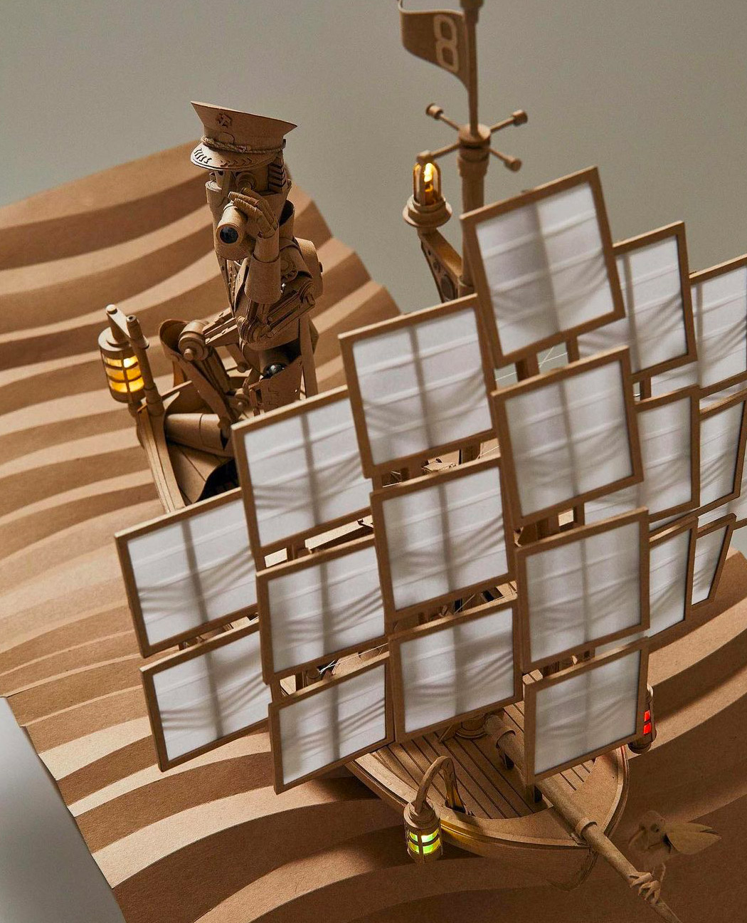 Sculpture，cardboard，Greg Olijnyk，science fiction，Futurism，