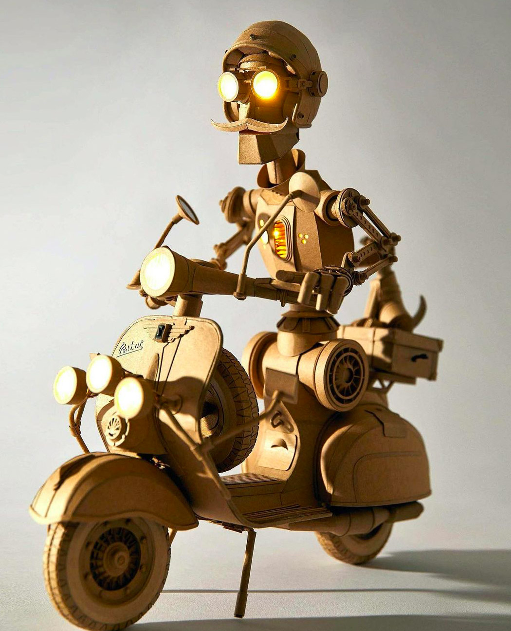 Sculpture，cardboard，Greg Olijnyk，science fiction，Futurism，