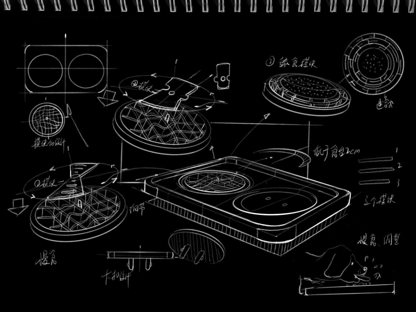 Pet feeder design，product design，industrial design，Sketch design，