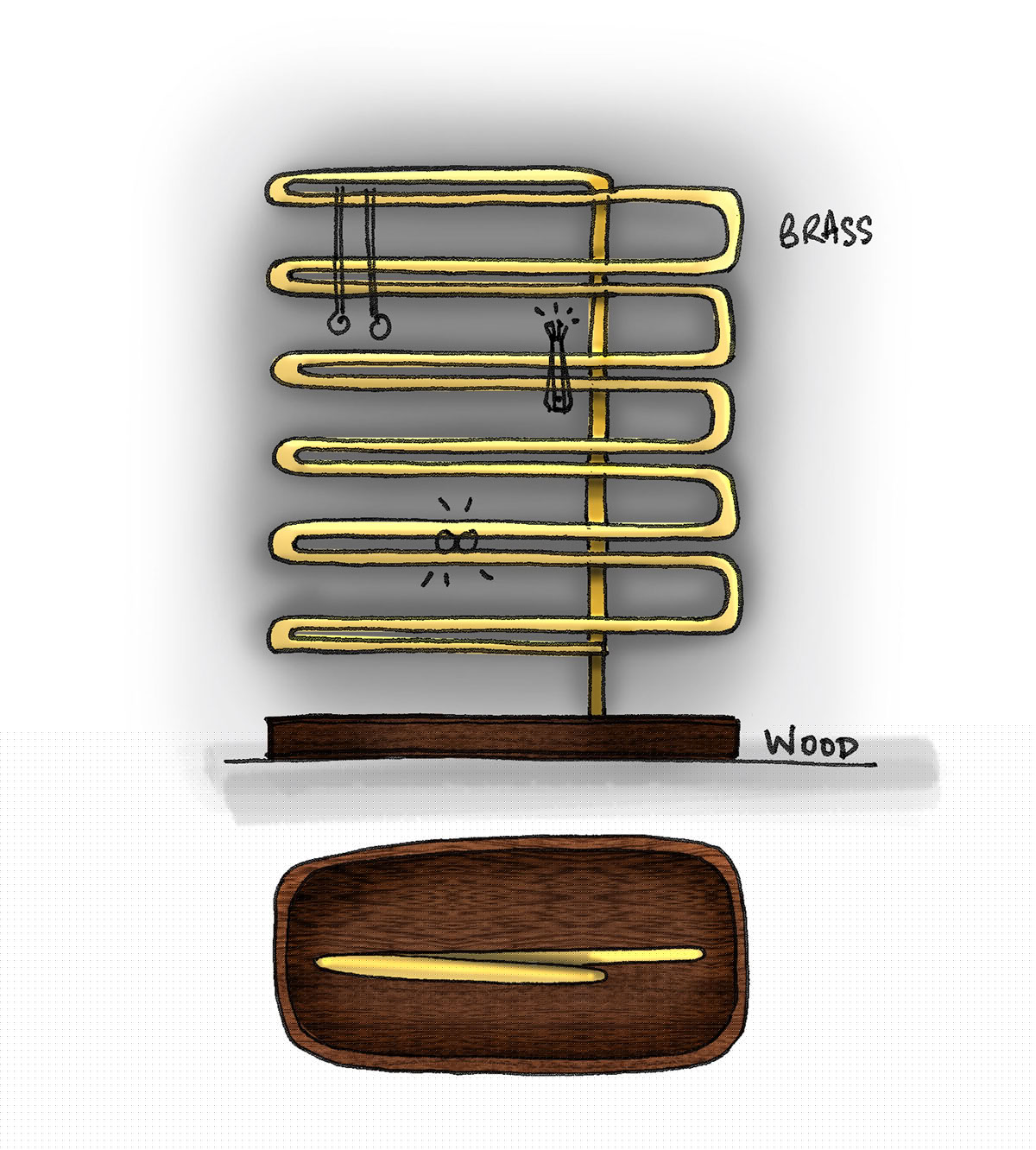 Umbra brand，TRINKET，Jewelry Earring frame，Metal，Powder coating，
