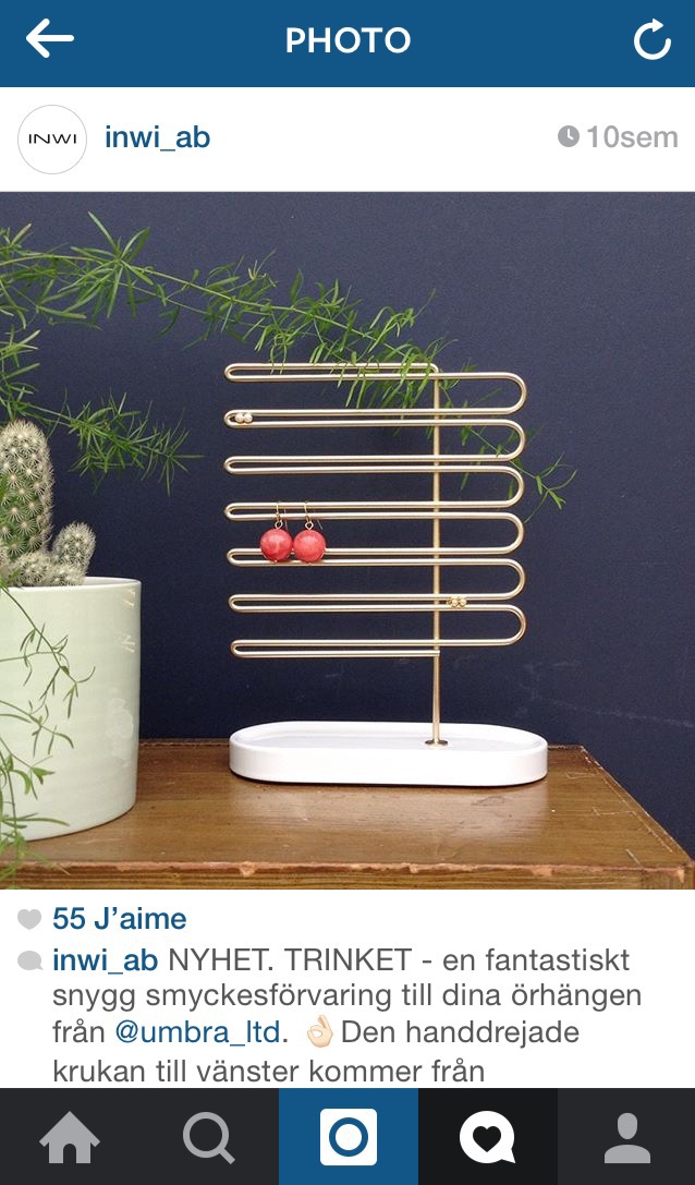 Umbra brand，TRINKET，Jewelry Earring frame，Metal，Powder coating，