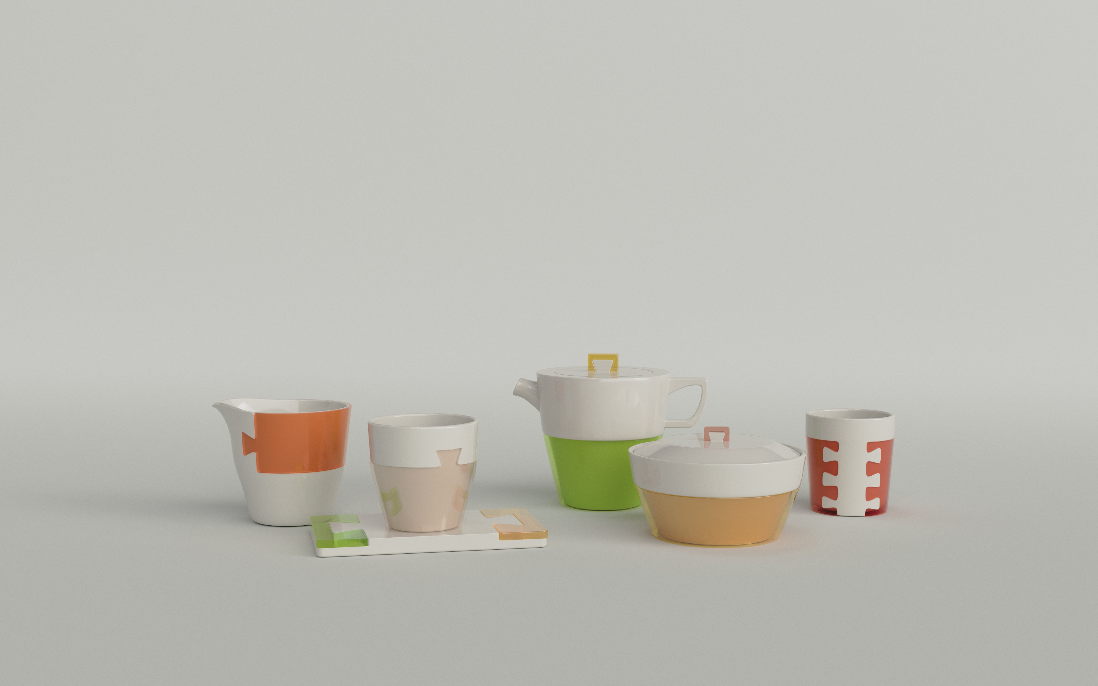 ceramics，tea set，Mortise and tenon，Integrated material，Fit，
